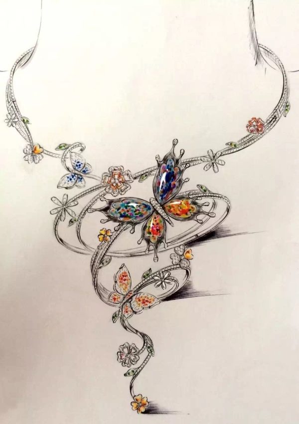 Rose Gold Phoenix Brooch - Image 2