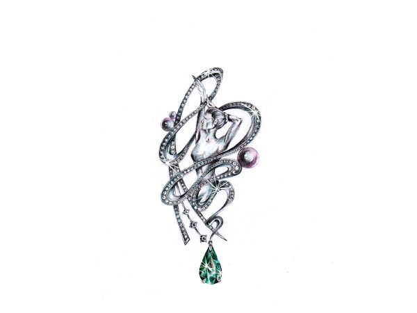 Rose Gold Phoenix Brooch - Image 3